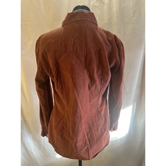 Rockin’ C Rust Corduroy Button-Up Shirt Women’s Medium - Picture 4 of 7